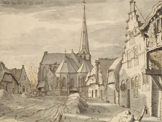 Voor de kerk in Veghel, 1676